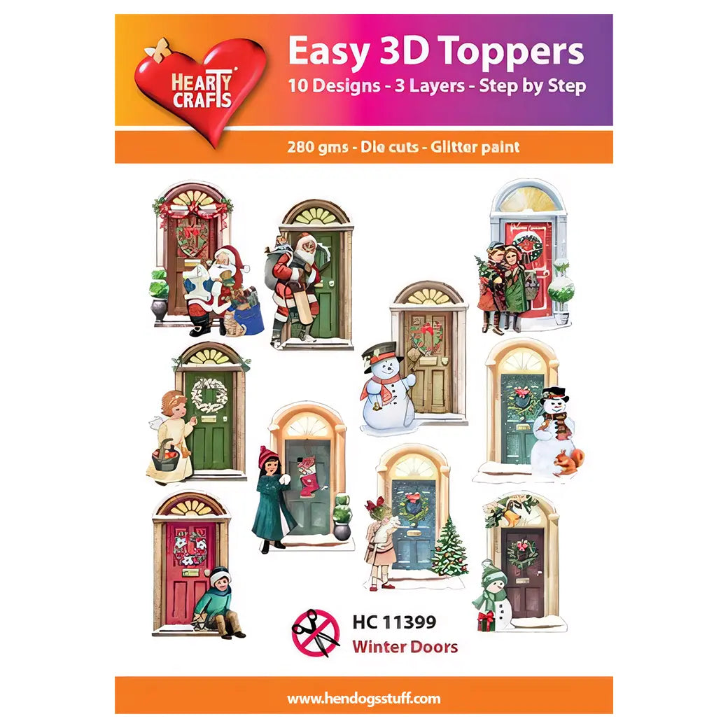 Hearty Crafts Easy 3D Toppers - Winter Doors | Cardmaking craft supplies Australia