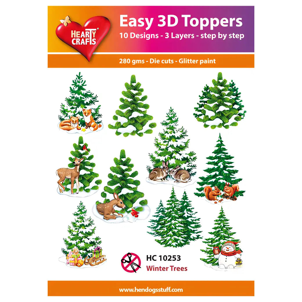 Hearty Crafts Easy 3D Toppers - Winter Trees | Cardmaking craft supplies Australia