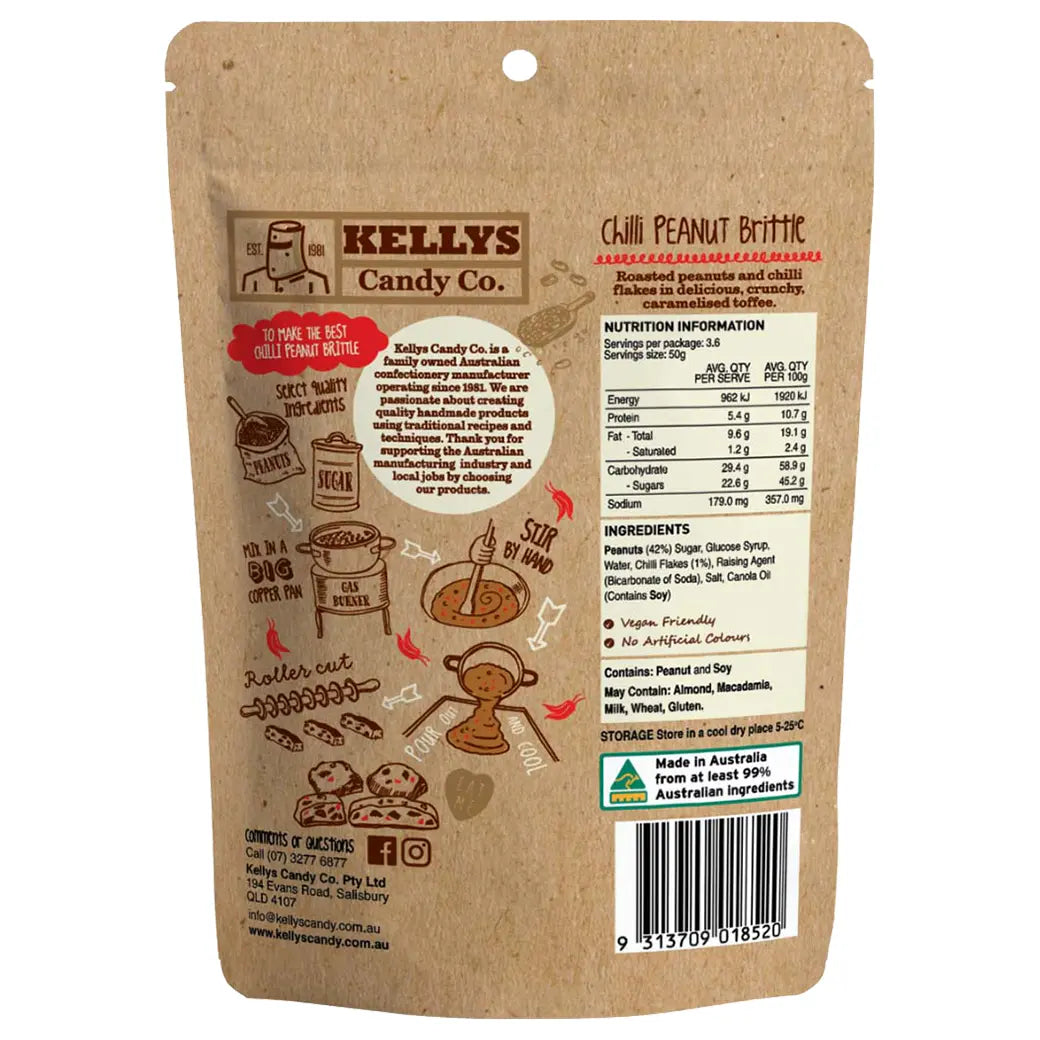 Kellys Candy Co. Chilli Peanut Brittle | Australian made confectionery