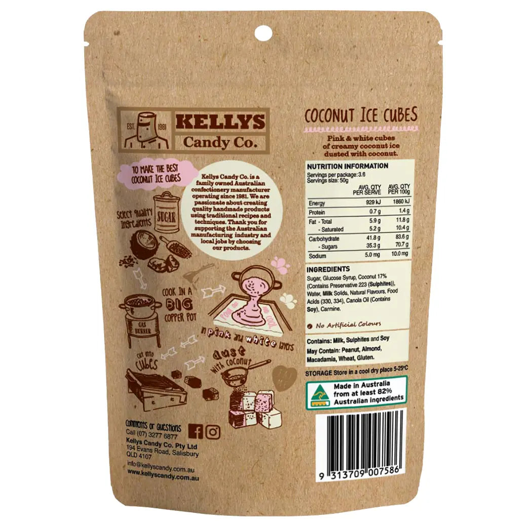Kellys Candy Co. Coconut Ice Cubes | Australian made confectionery