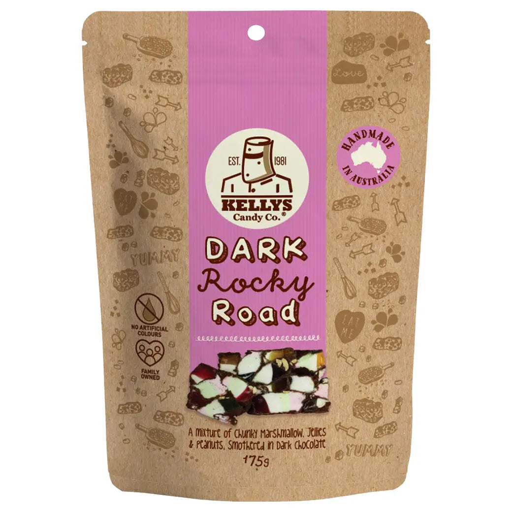 Kellys Candy Co. Dark Rocky Road | Australian made confectionery