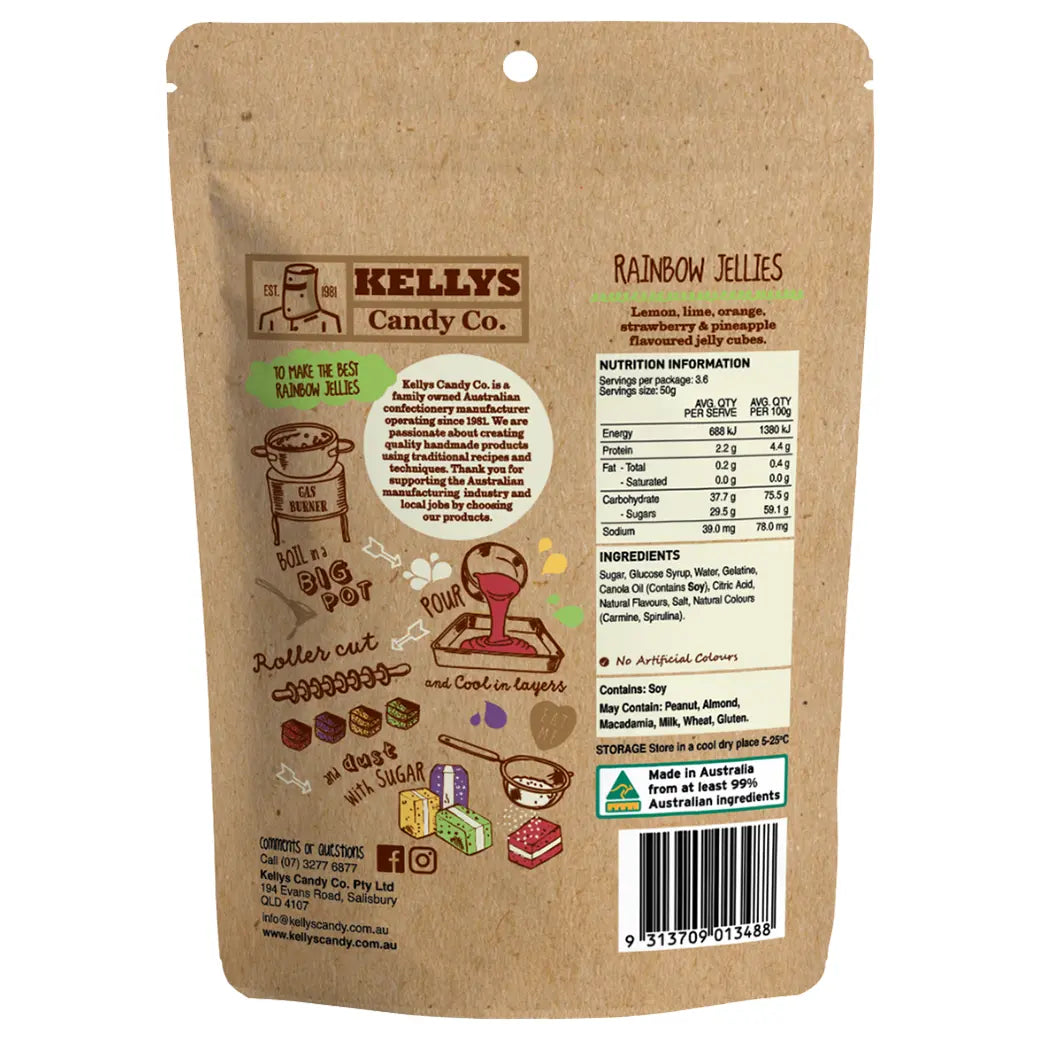 Kellys Candy Co. Rainbow Jellies | Australian made confectionery