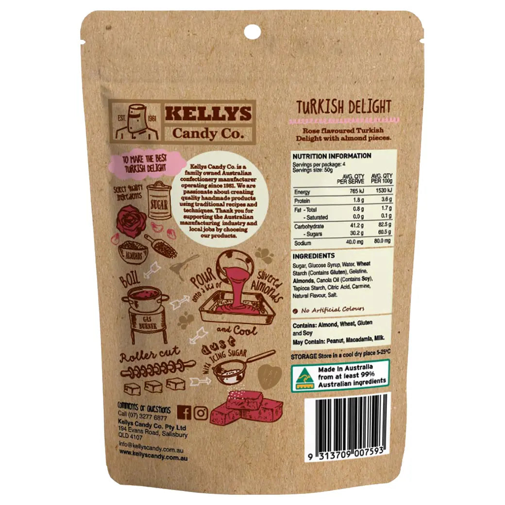 Kellys Candy Co. Turkish Delight | Australian made confectionery