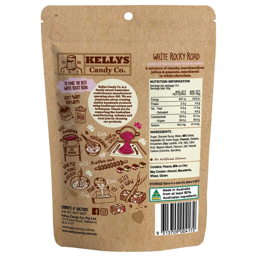 Kellys Candy Co. White Rocky Road | Australian made confectionery