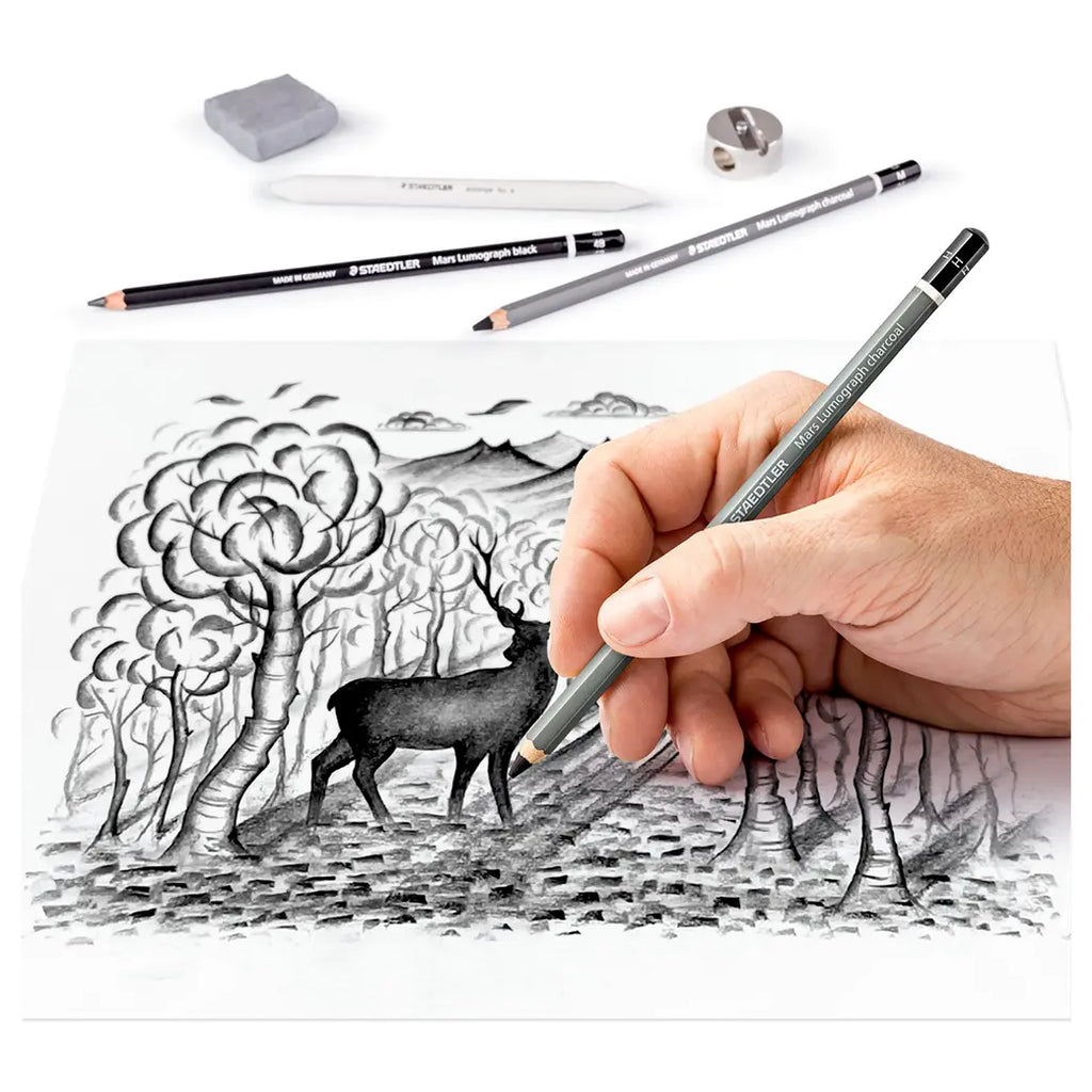STAEDTLER Design Journey Mixed Lumograph Charcoal Set | Illustration & drawing art supplies Australia