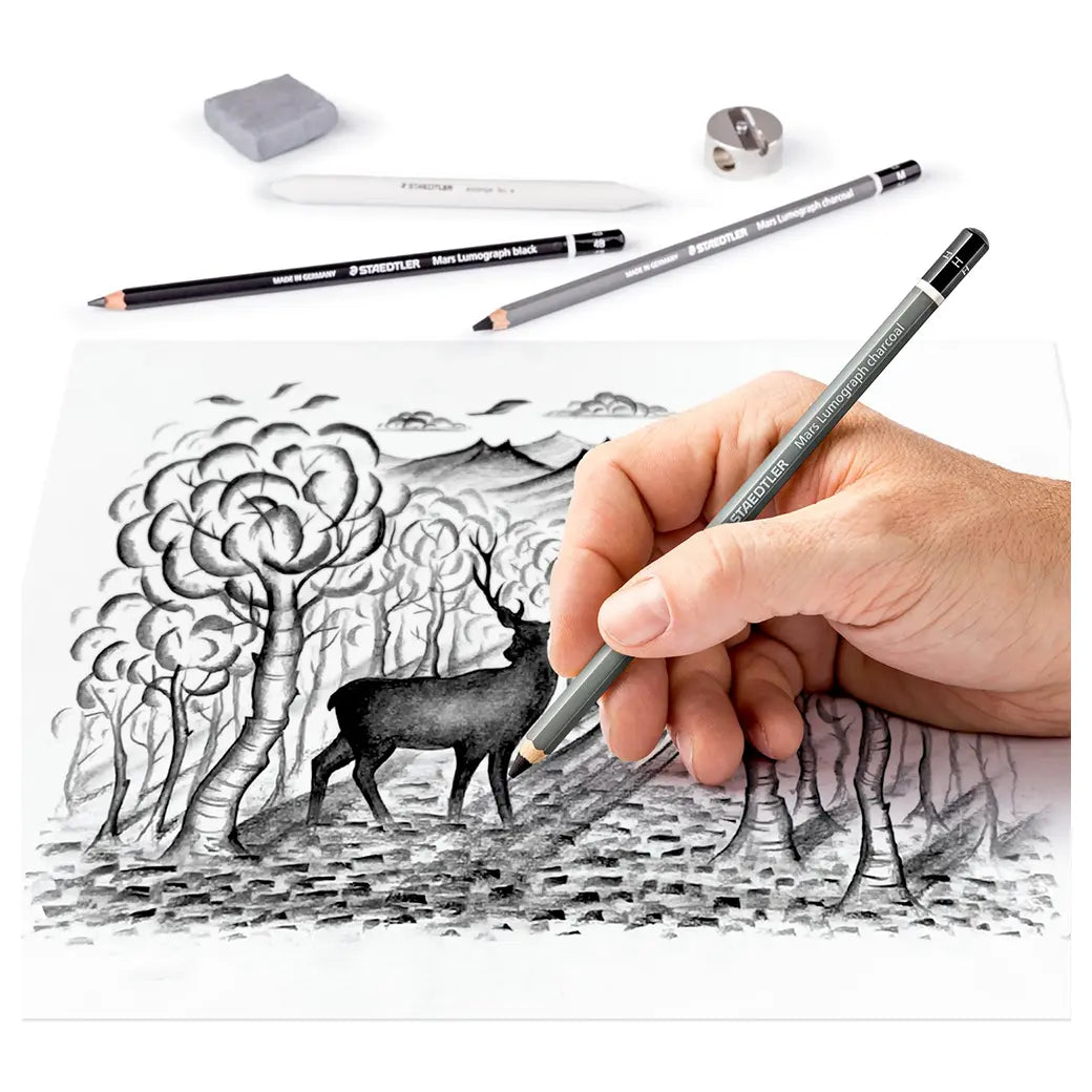 STAEDTLER Design Journey Mixed Lumograph Charcoal Set | Illustration & drawing art supplies Australia