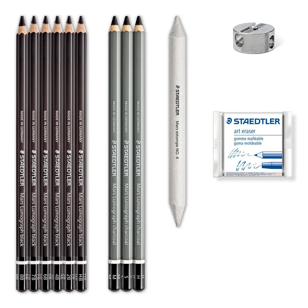 STAEDTLER Design Journey Mixed Lumograph Charcoal Set | Illustration & drawing art supplies Australia