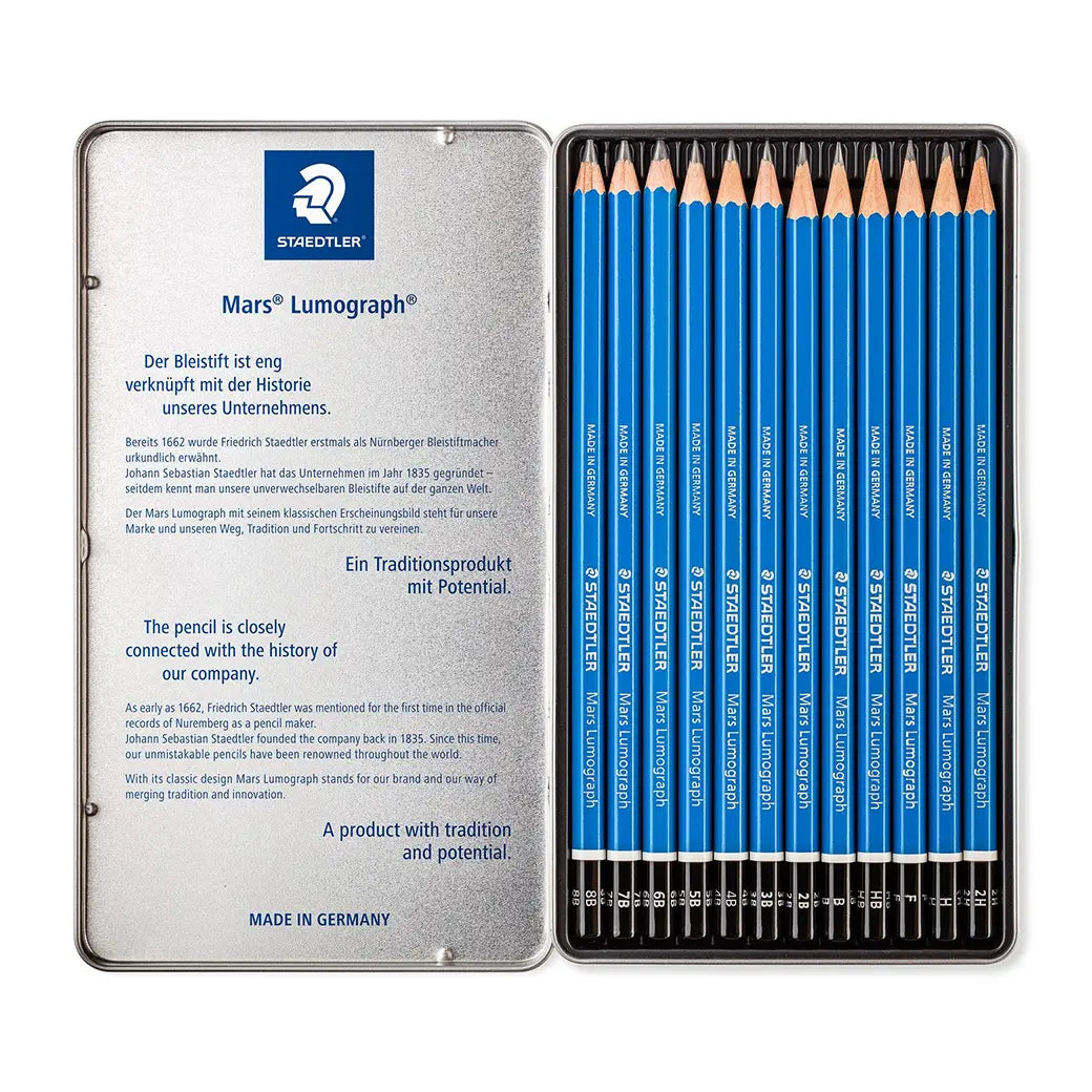 STAEDTLER Mars Lumograph 12 Degrees Set | Illustration & drawing art supplies Australia