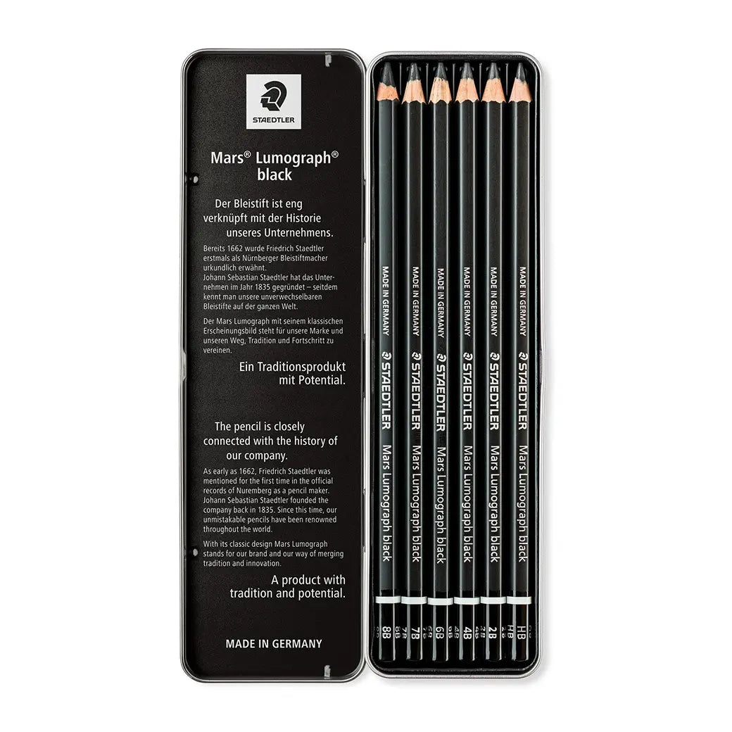 STAEDTLER Mars Lumograph Black Set | Illustration & drawing art supplies Australia