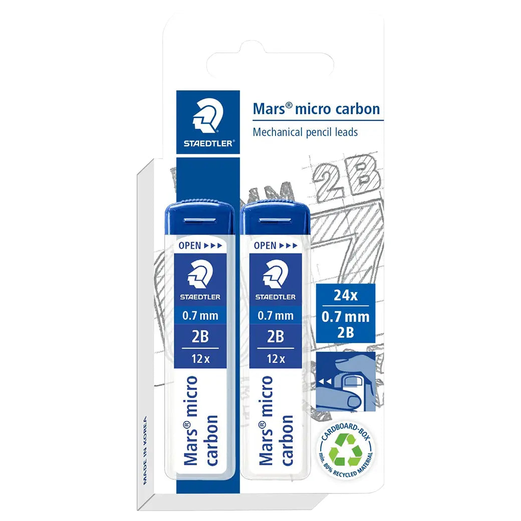STAEDTLER Mars Micro Carbon Leads 0.7mm 2B | Illustration & drawing art supplies Australia