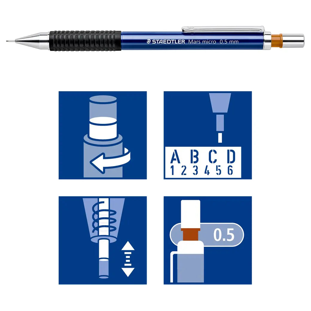 STAEDTLER Mars Micro Mechanical Pencil 0.5mm | Illustration & drawing art supplies Australia