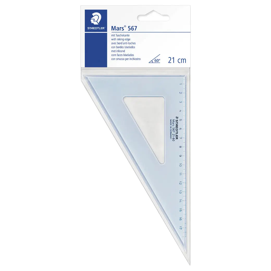 STAEDTLER Mars Set Square 60˚/30˚ 21cm | Illustration & drawing art supplies Australia