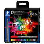 STAEDTLER Pigment Arts Brush Pen 371 (basic colours 12 pcs) | Illustration & drawing art supplies Australia