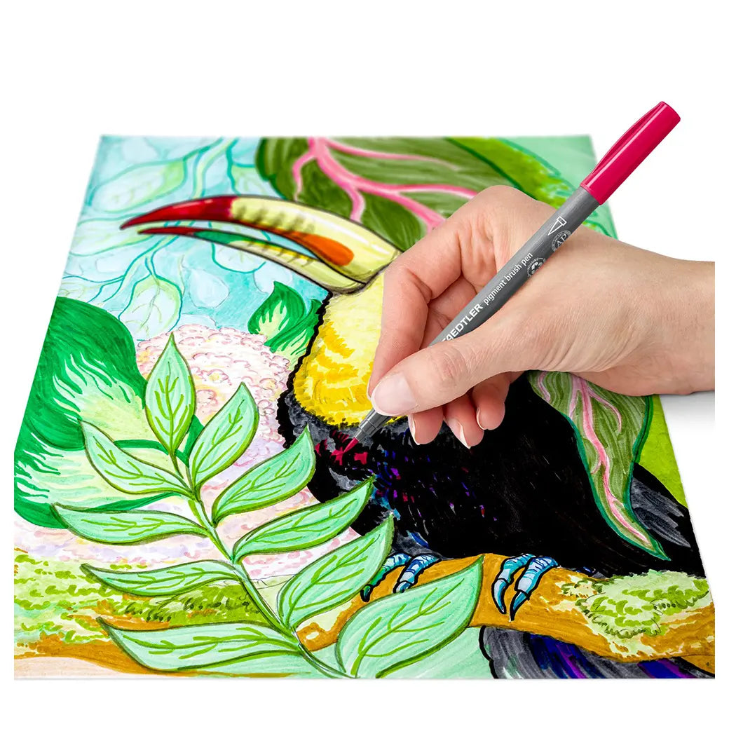 STAEDTLER Pigment Arts Brush Pen 371 (basic colours 12 pcs) | Illustration & drawing art supplies Australia
