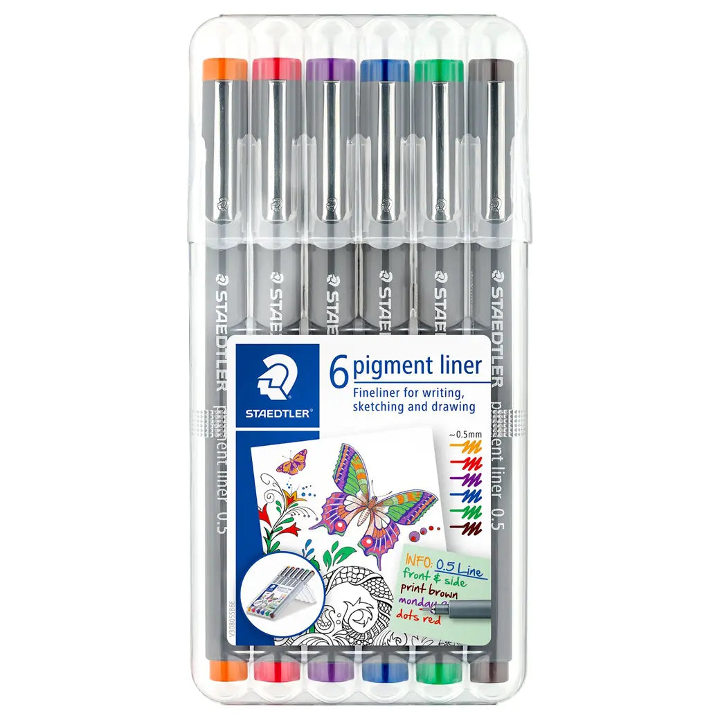 STAEDTLER Pigment Liner 0.5mm Set 2 | Illustration & drawing art supplies Australia