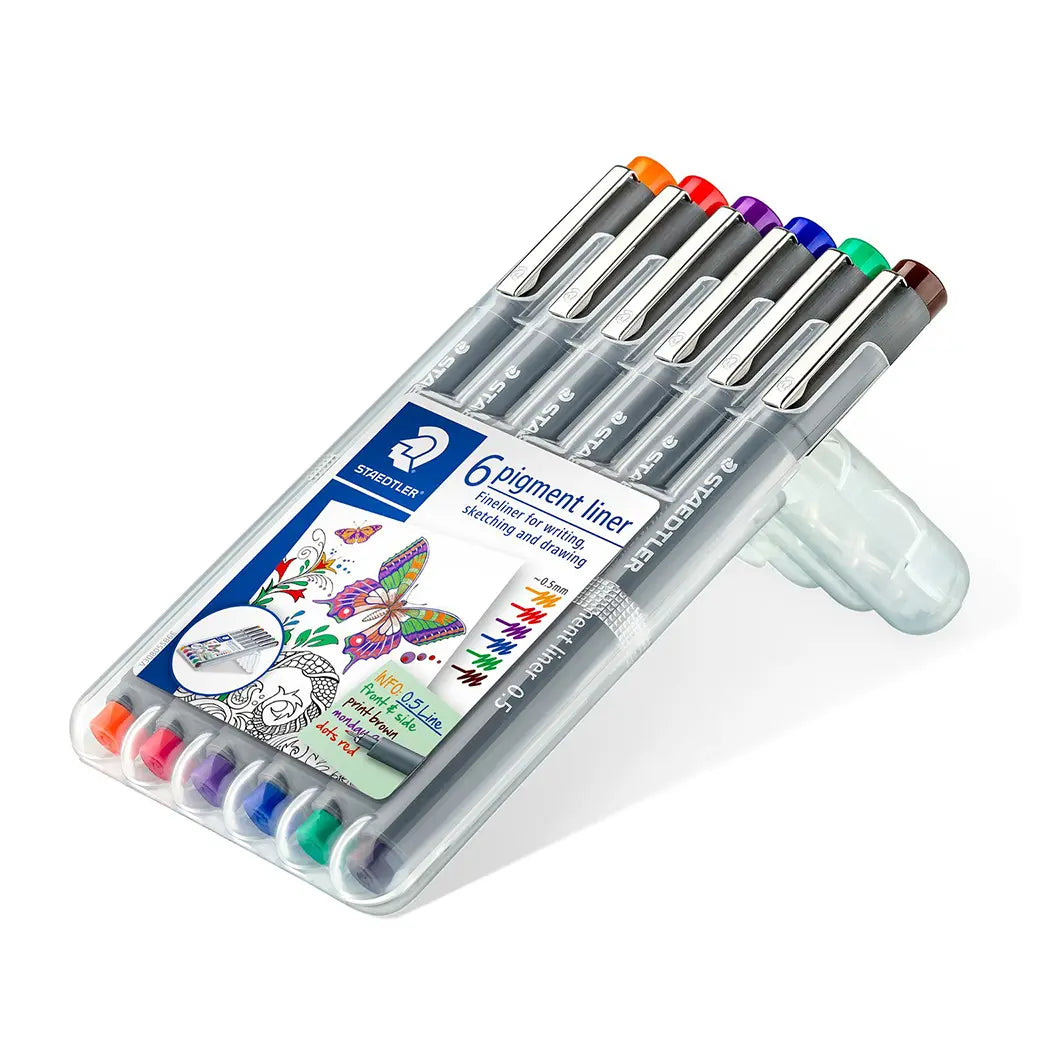 STAEDTLER Pigment Liner 0.5mm Set 2 | Illustration & drawing art supplies Australia