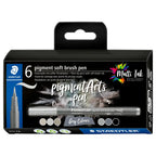 STAEDTLER Pigment Soft Brush Pen 372 Grey Colours Set | Illustration & drawing art supplies Australia