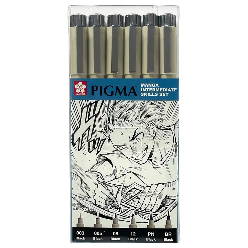 Sakura Pigma Intermediate Manga Pen Set | Illustration & drawing art supplies Australia