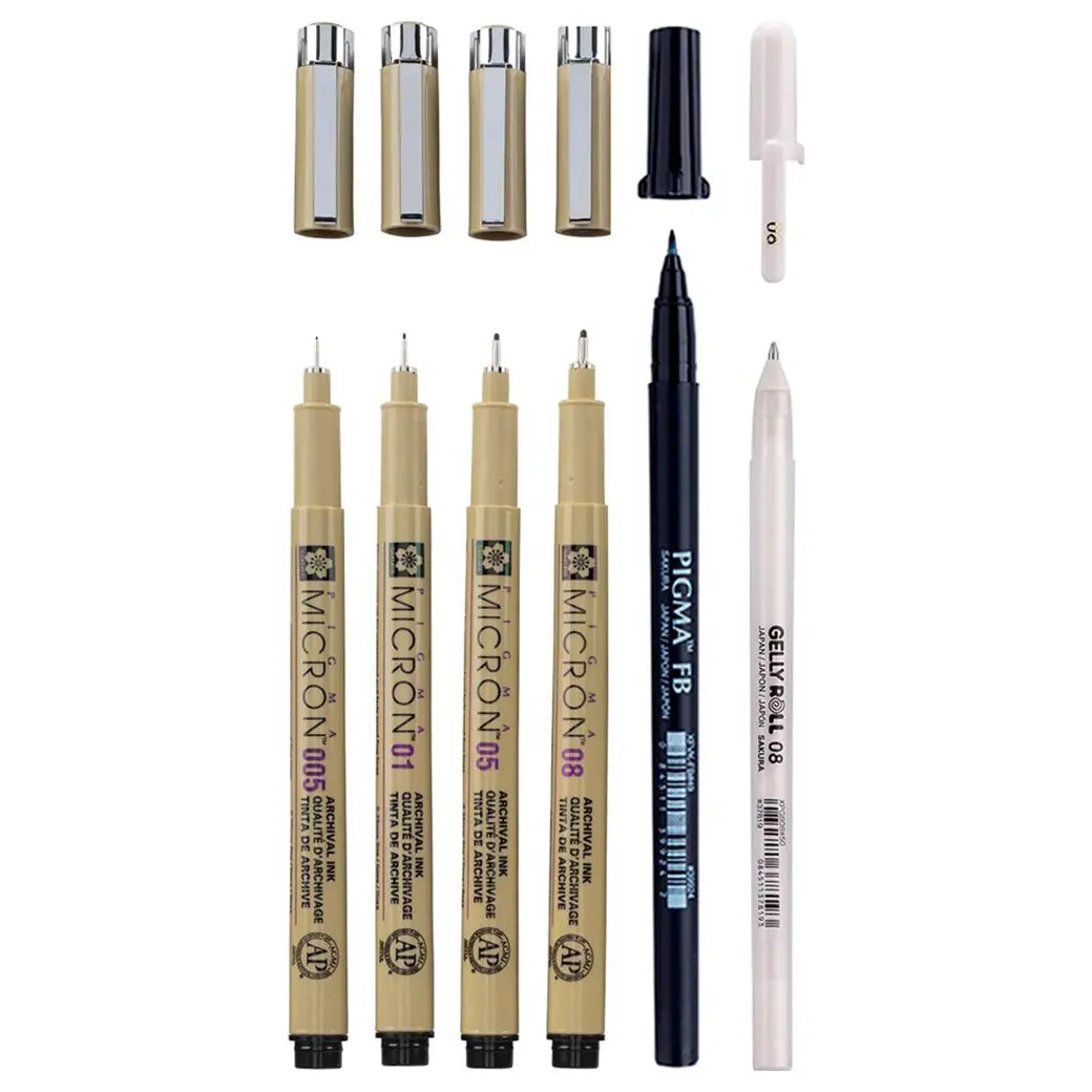 Sakura Pigma Manga Basic Pen Set | Illustration & drawing art supplies Australia