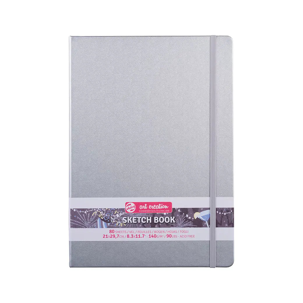 Talens Art Creation 21x29.7cm 140gsm Sketchbook Shiny Silver | Illustration & drawing art supplies Australia