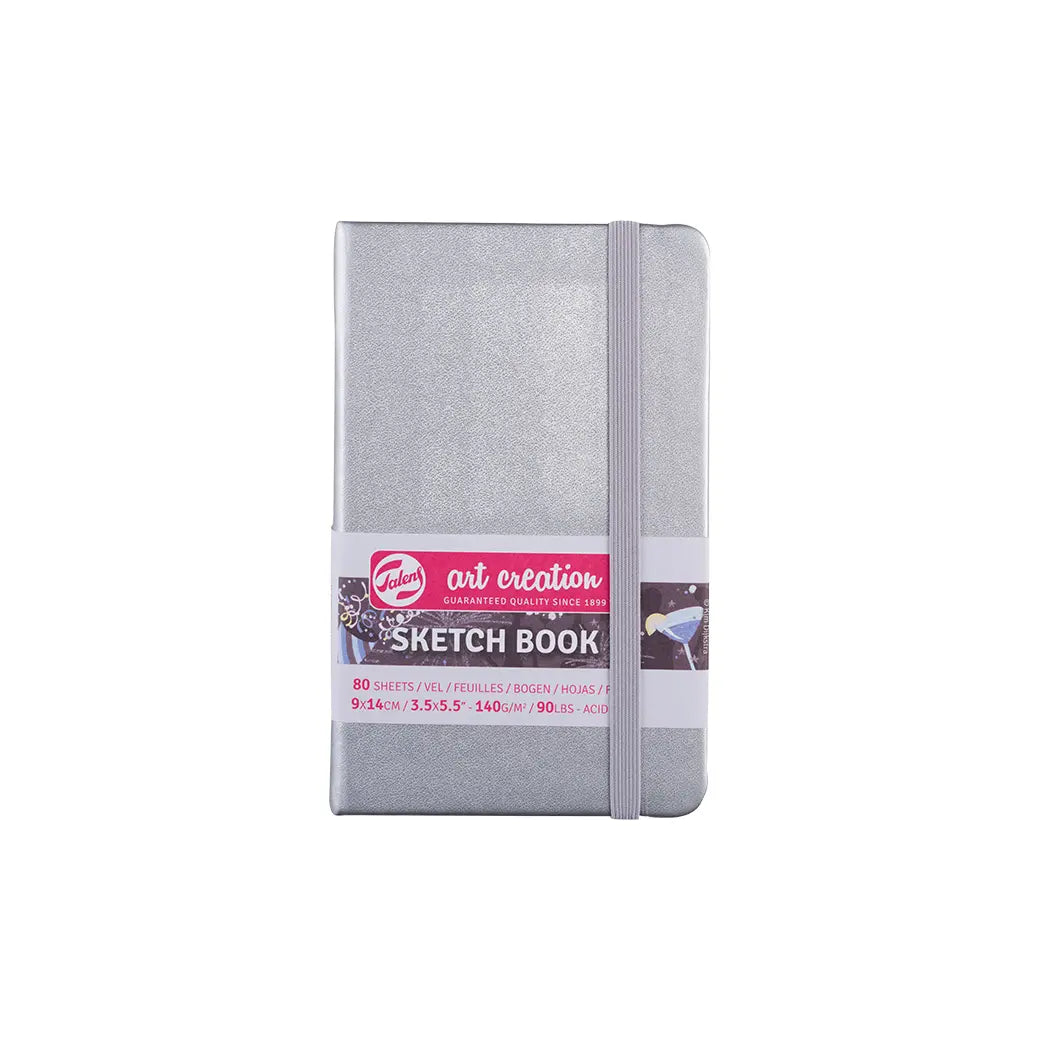 Talens Art Creation 9x14cm 140gsm Sketchbook Shiny Silver | Illustration & drawing art supplies Australia