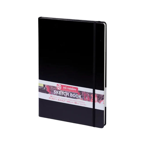 Talens Art Creation 21x30cm 140gsm Sketchbook Black 80 Sheet | Illustration & drawing art supplies Australia