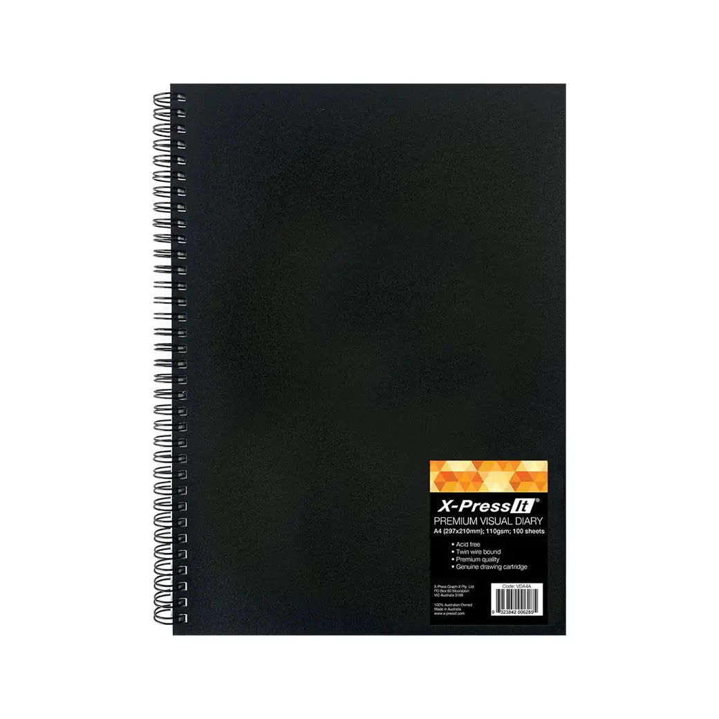 X-Press It A4 110gsm Visual Diary 100 Sheet | Illustration & drawing art supplies Australia