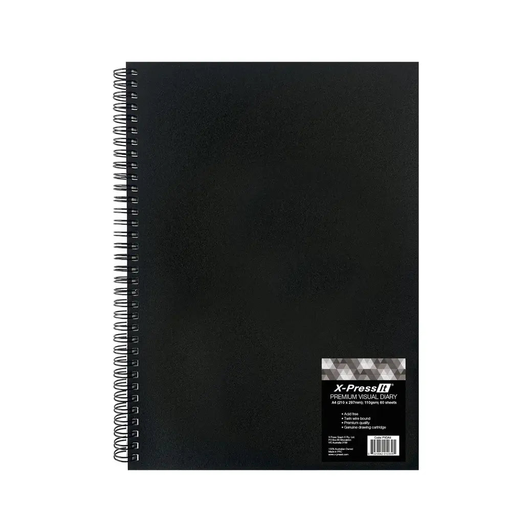 X-Press It A4 110gsm Visual Diary 60 Sheet | Illustration & drawing art supplies Australia
