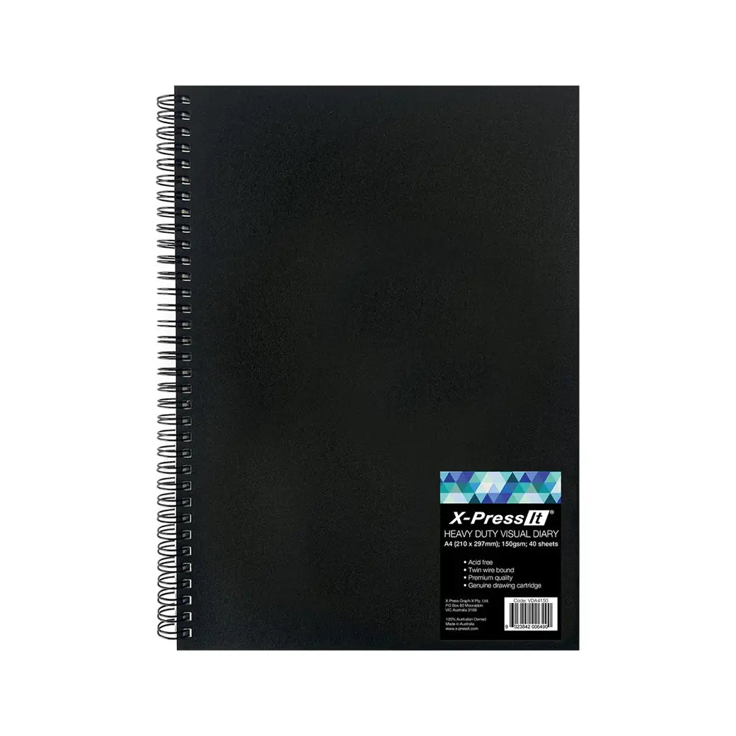 X-Press It A4 150gsm Visual Diary 40 Sheet | Illustration & drawing art supplies Australia