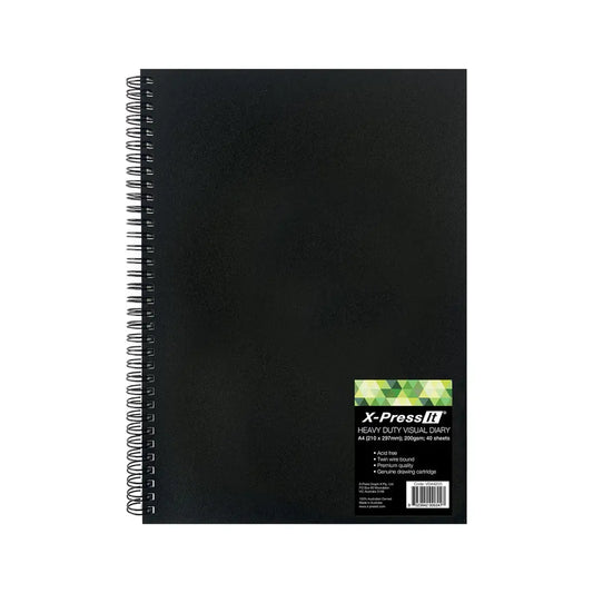 X-Press It A4 200gsm Visual Diary 40 Sheet | Illustration & drawing art supplies Australia