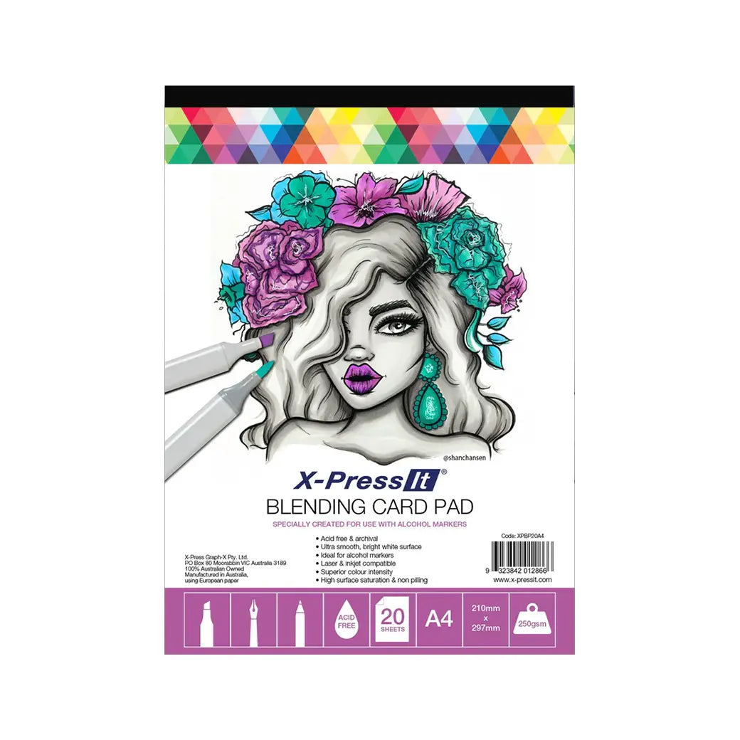 X-Press It A4 250gsm Blending Card Pad 20 Sheet | Illustration & drawing art supplies Australia