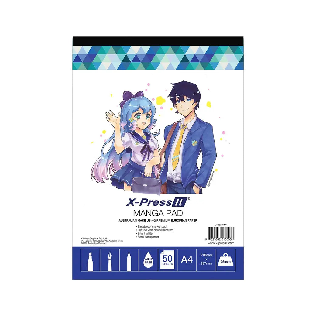 X-Press It A4 75gsm Manga Pad 50 Sheet | Illustration & drawing art supplies Australia