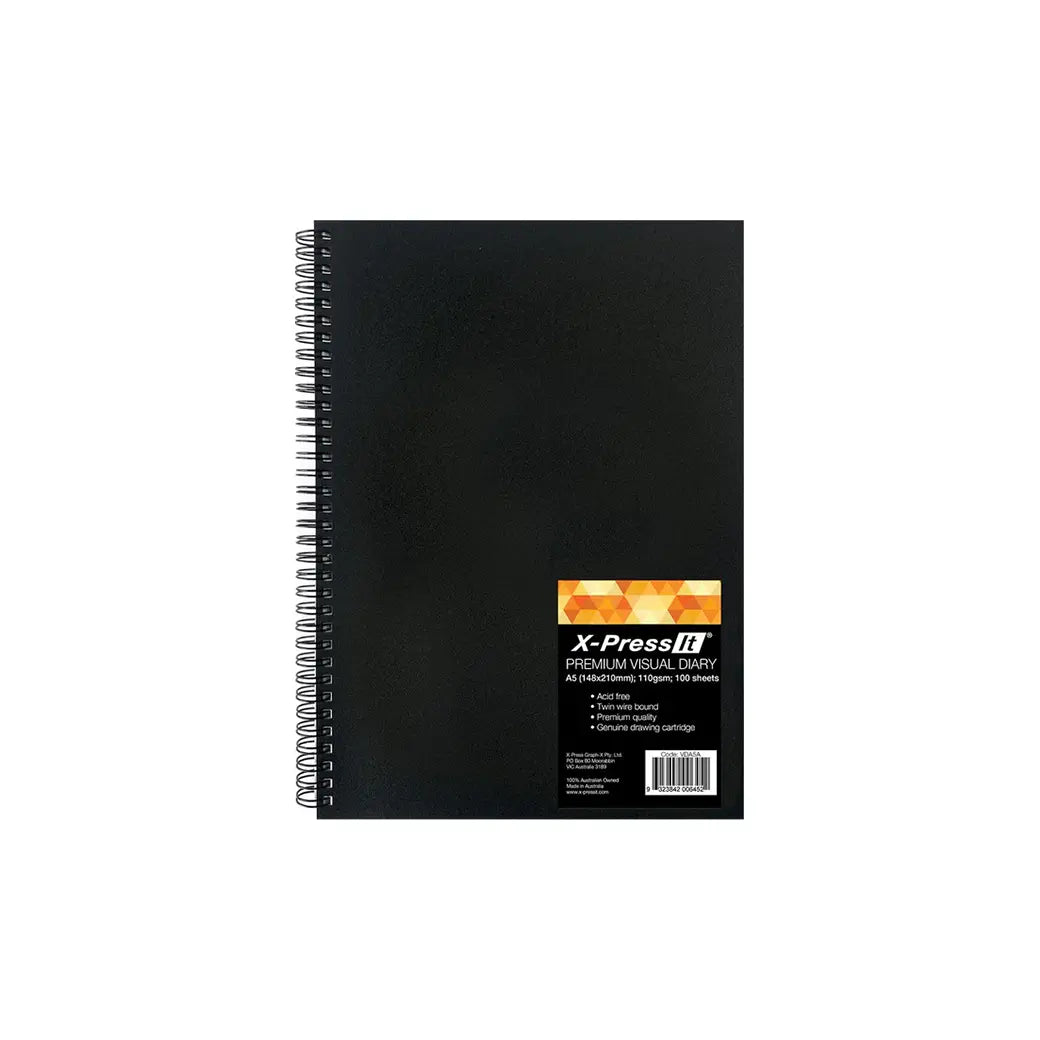X-Press It A5 110gsm Visual Diary 100 Sheet | Illustration & drawing art supplies Australia