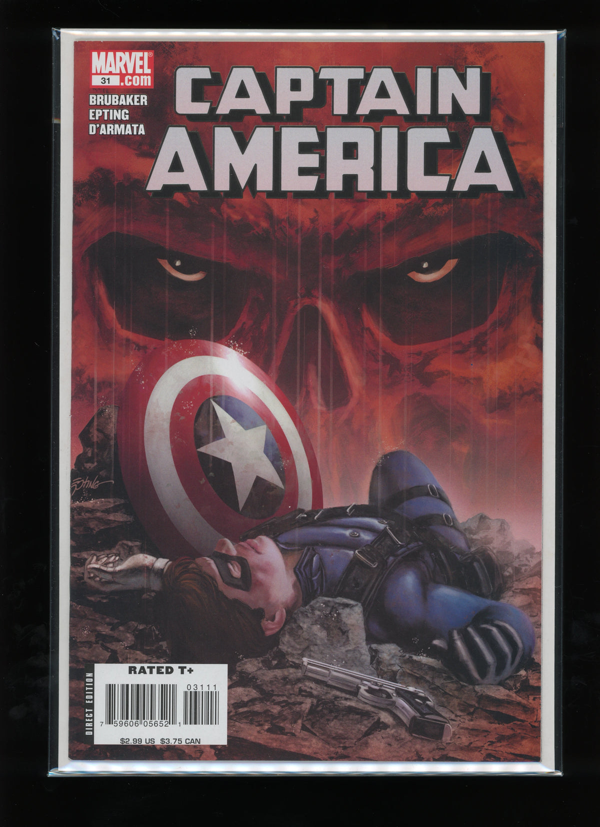 Front cover of Captain America #31 (2007) by Steve Epting – Marvel Comics raw comic book