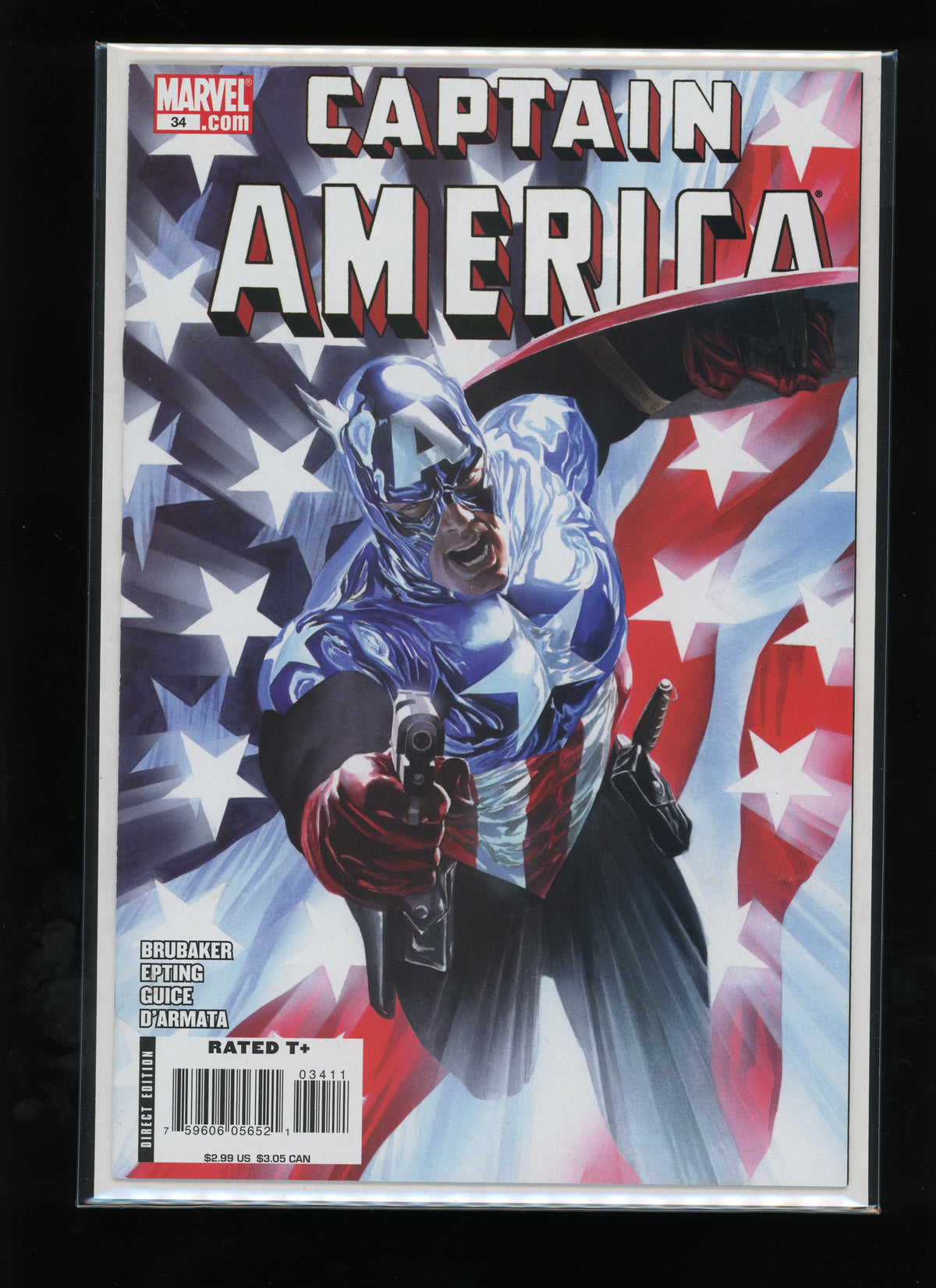 Front cover of Captain America #34 (2008) by Alex Ross – Marvel Comics raw comic book