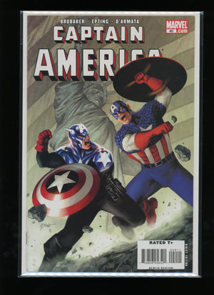 Front cover of Captain America #40 published by Marvel Comics in 2008