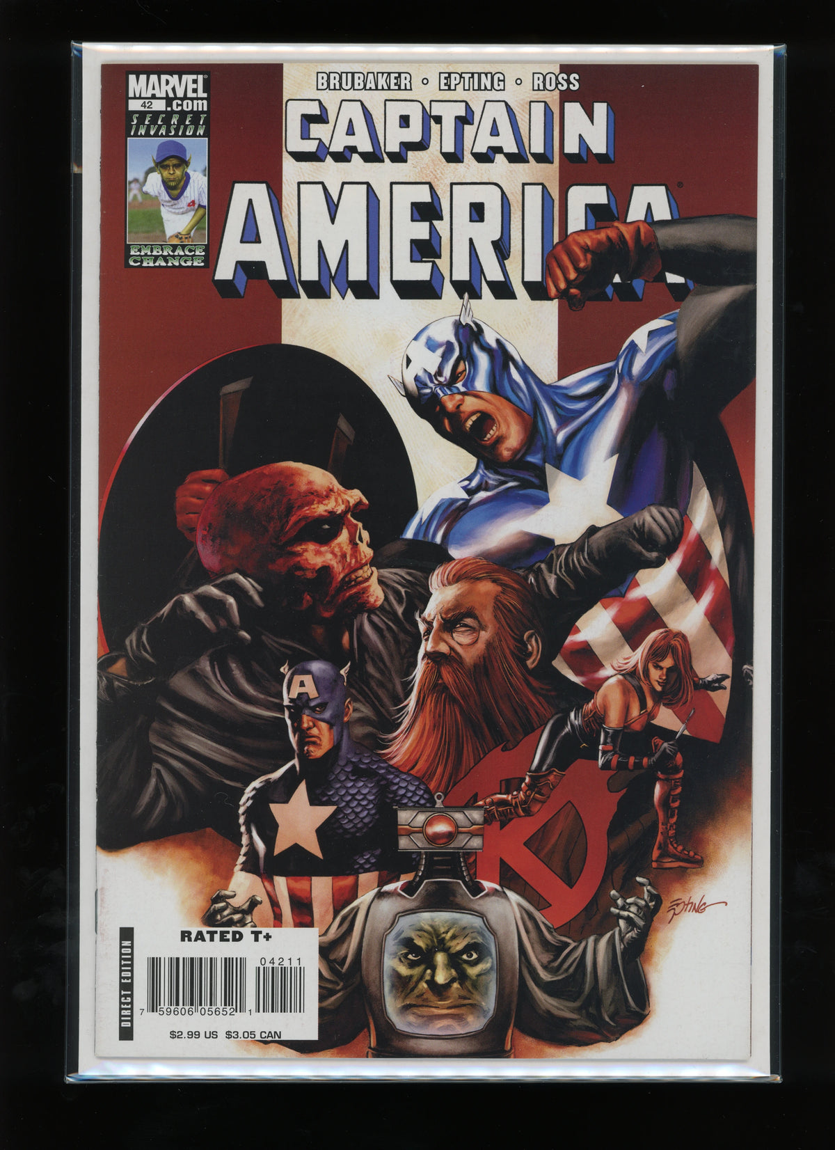 Front cover of Captain America #42 (2008) by Steve Epting – Marvel Comics raw comic book