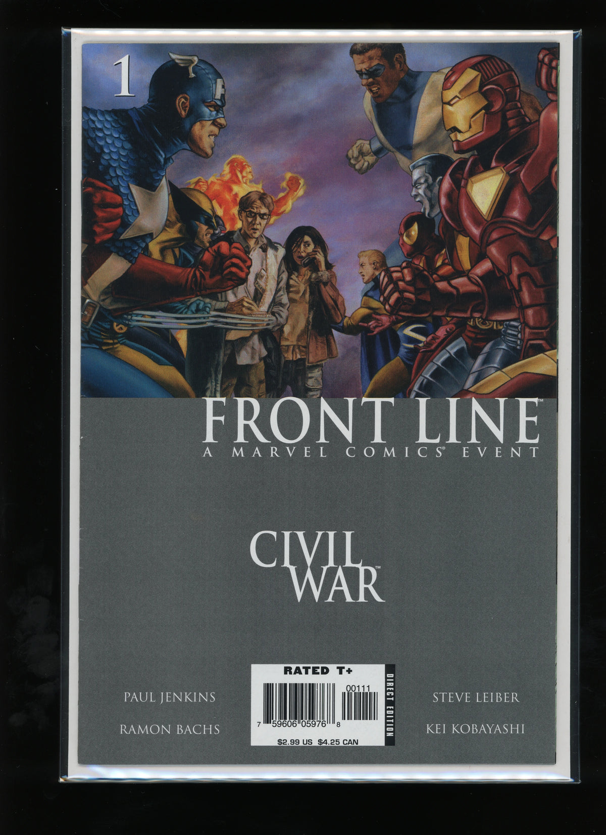 Front cover of Civil War: Front Line #1 (2006) by John Watson – Marvel Comics raw comic book