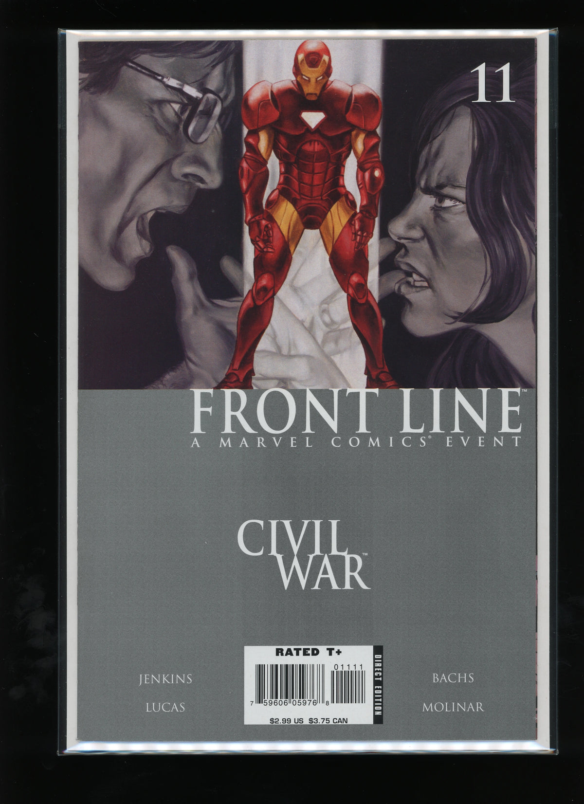Front cover of Civil War: Front Line #11 (2007) by John Watson – Marvel Comics raw comic book