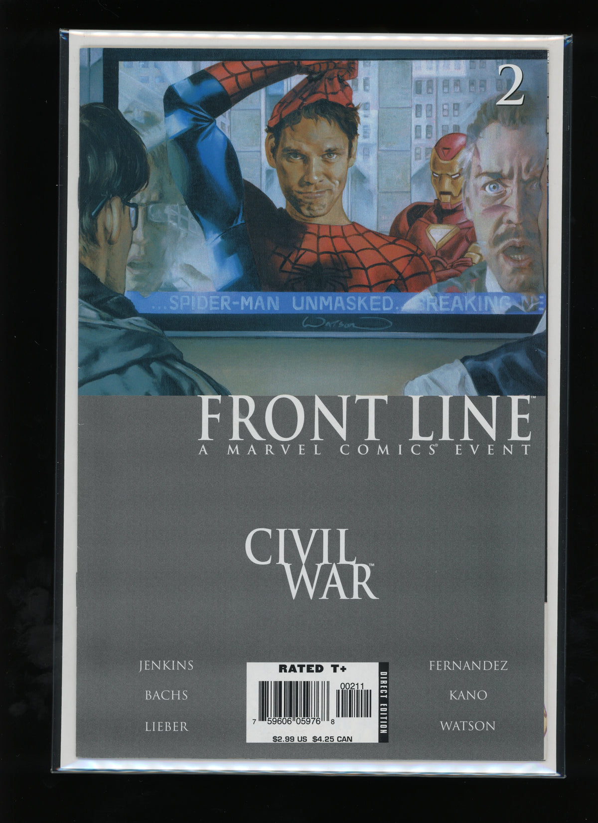Front cover of Civil War: Front Line #2 (2006) by John Watson – Marvel Comics raw comic book