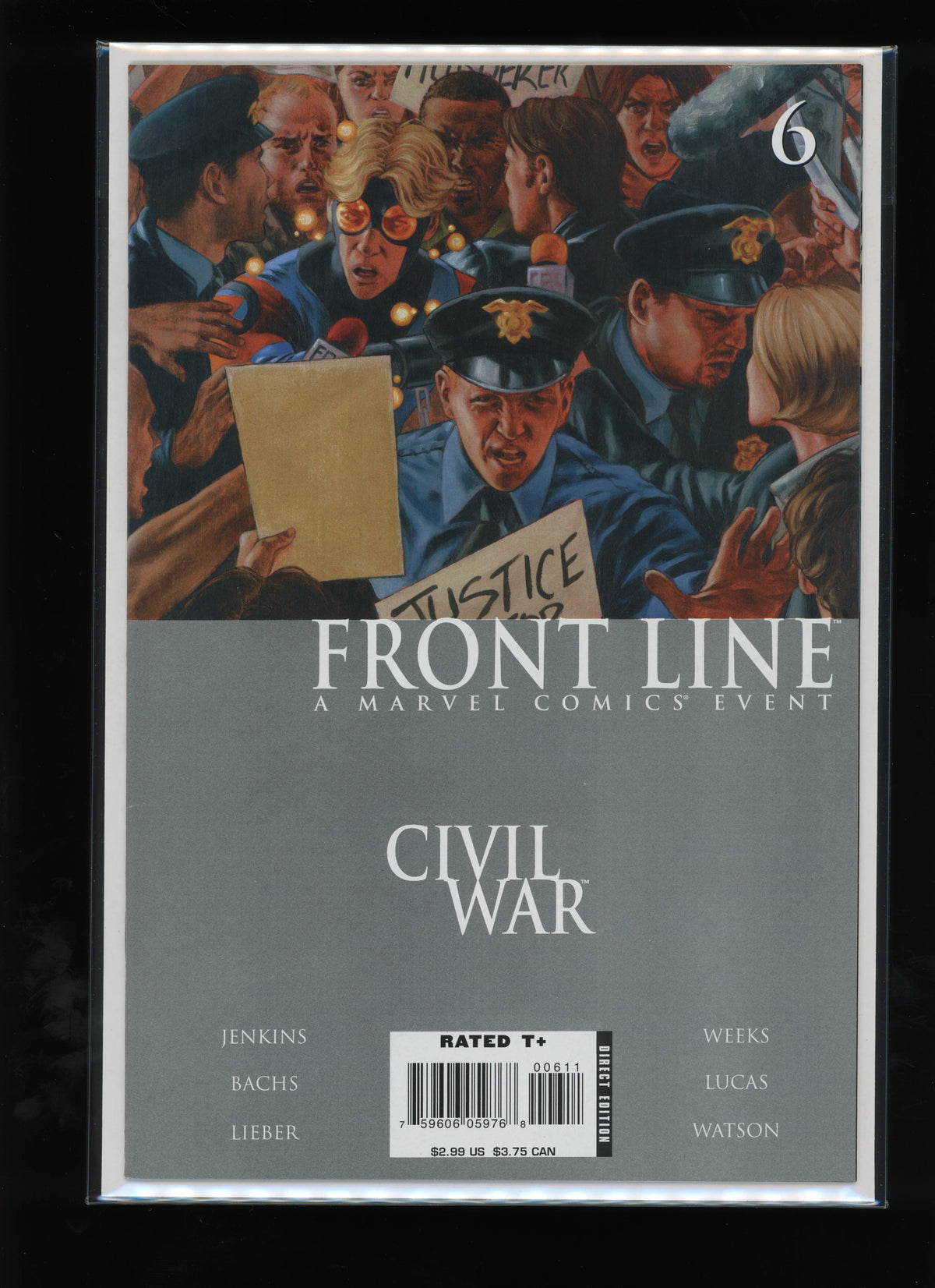 Front cover of Civil War: Front Line #6 published by Marvel Comics in 2006