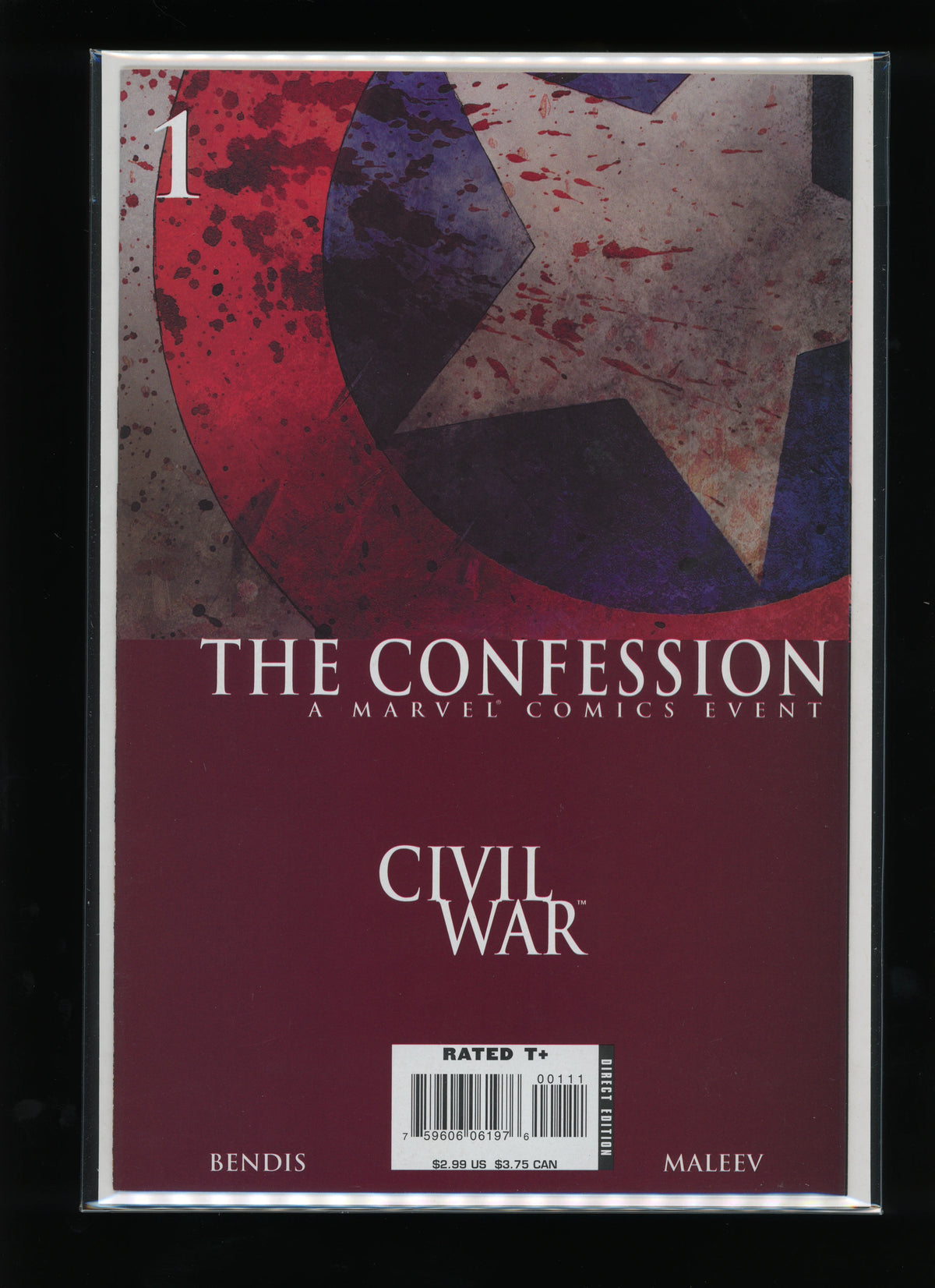 Front cover of Civil War: The Confession #1 published by Marvel Comics in 2007