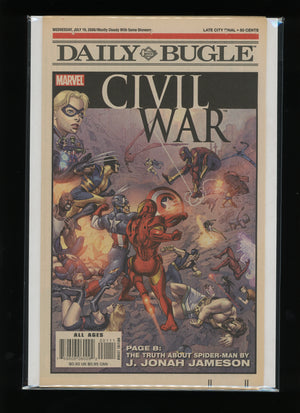 Front cover of Daily Bugle: Civil War Newspaper Special #1 published by Marvel Comics in 2006