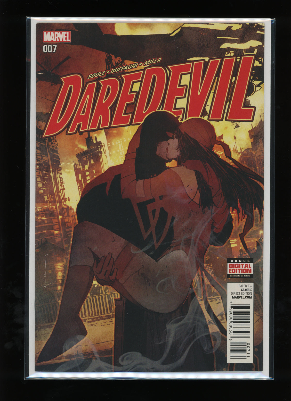 Front cover of Daredevil #7 (2016) by Bill Sienkiewicz – Marvel Comics raw comic book